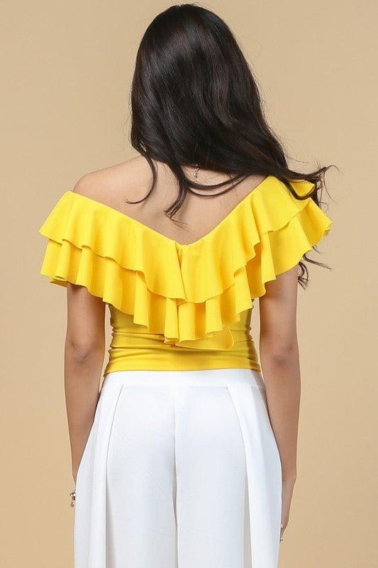 Off Shoulder Ruffled Top (Pick Color)