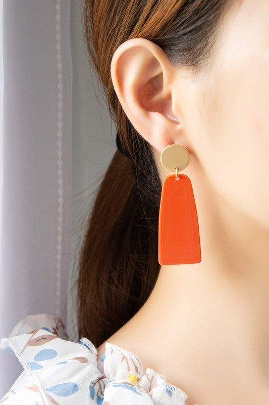 Color Resin Dangling Drop Earrings