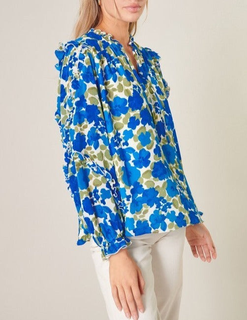 Ruffle Balloon Sleeve Top