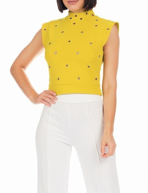 Gold Eyelet Detail Top (Pick Color)