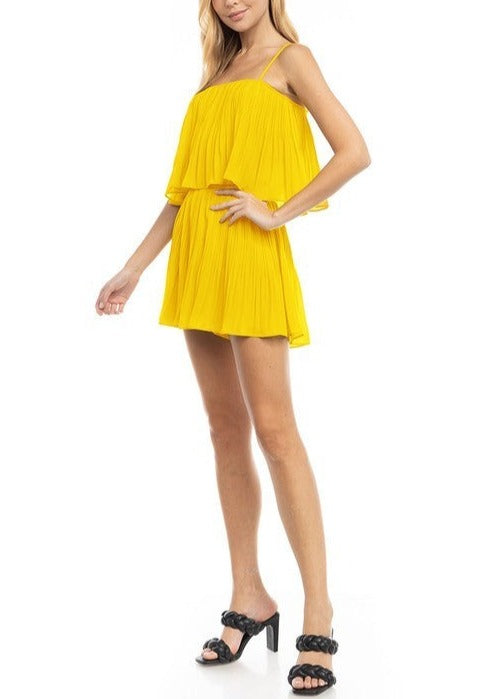 Strappy Short Pleated Romper