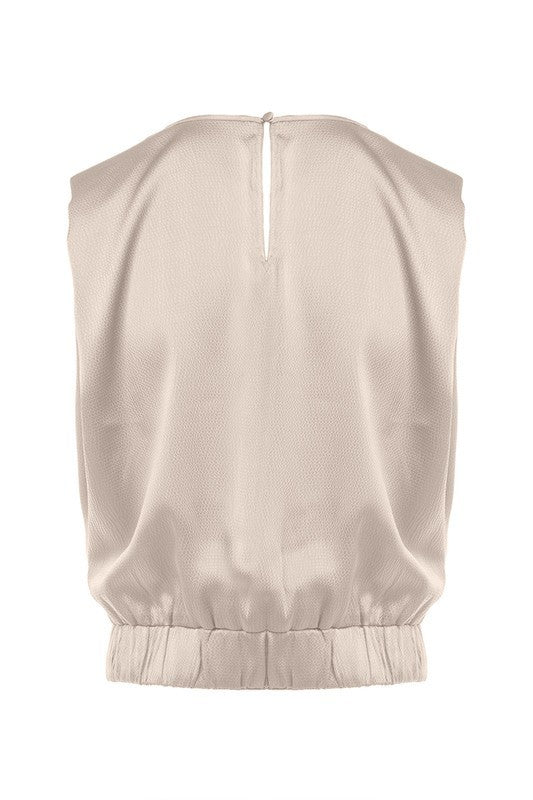 Pleat Detail Shoulders Top
