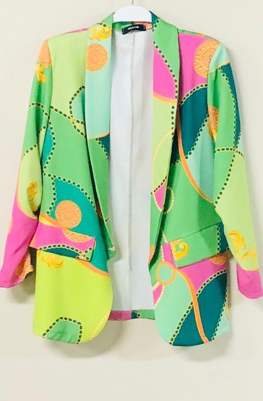 Chains Muticolor Print Blazer