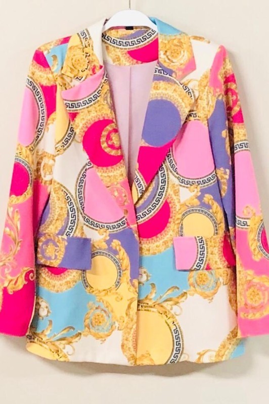 Geometric Print Blazer
