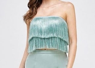 Strapless Fringe Top