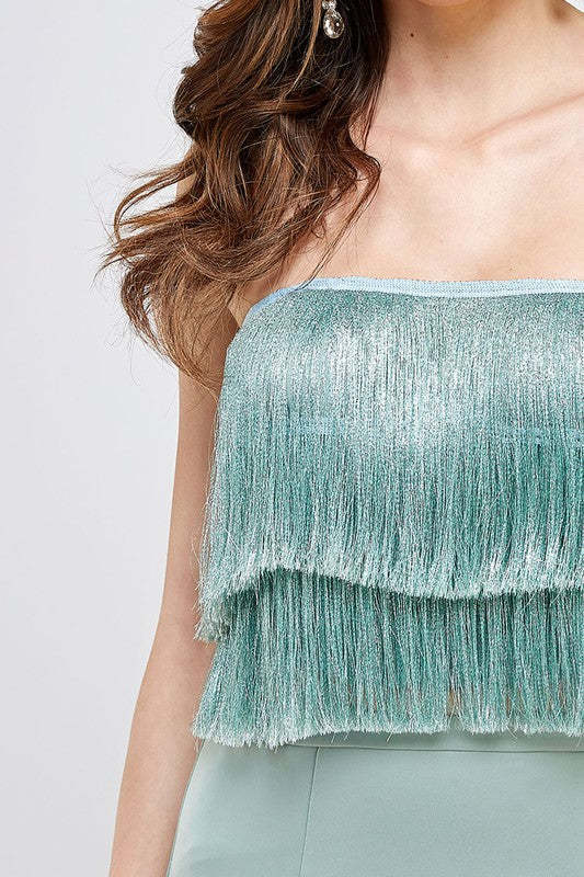 Strapless Fringe Top