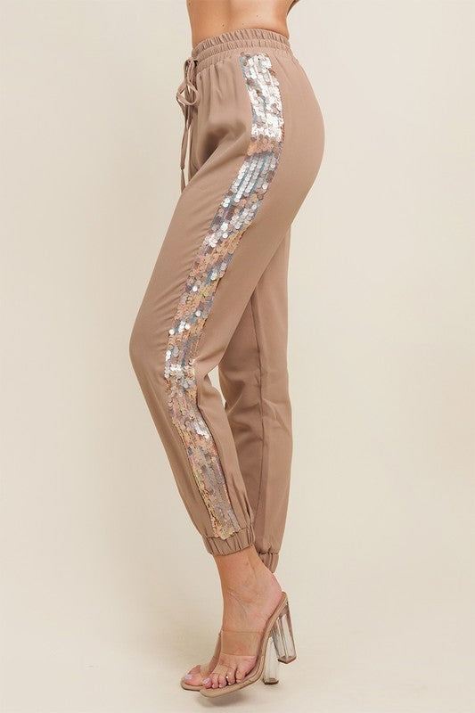 Side Sequin Detail Jogger