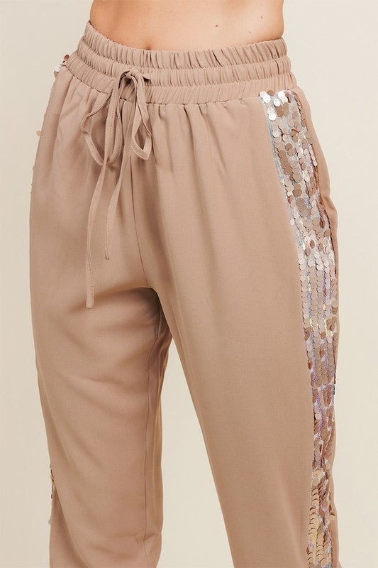 Side Sequin Detail Jogger