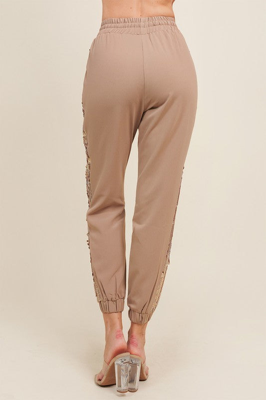 Side Sequin Detail Jogger