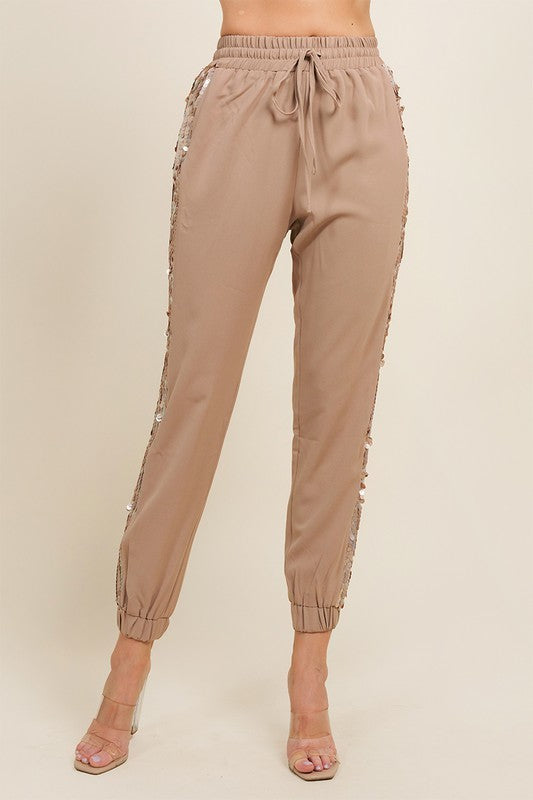 Side Sequin Detail Jogger