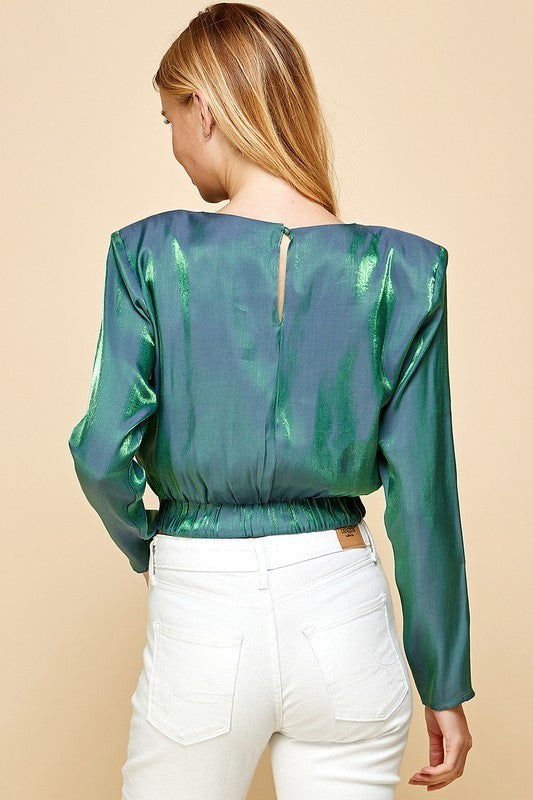 Two Tone Shine Cropped Top