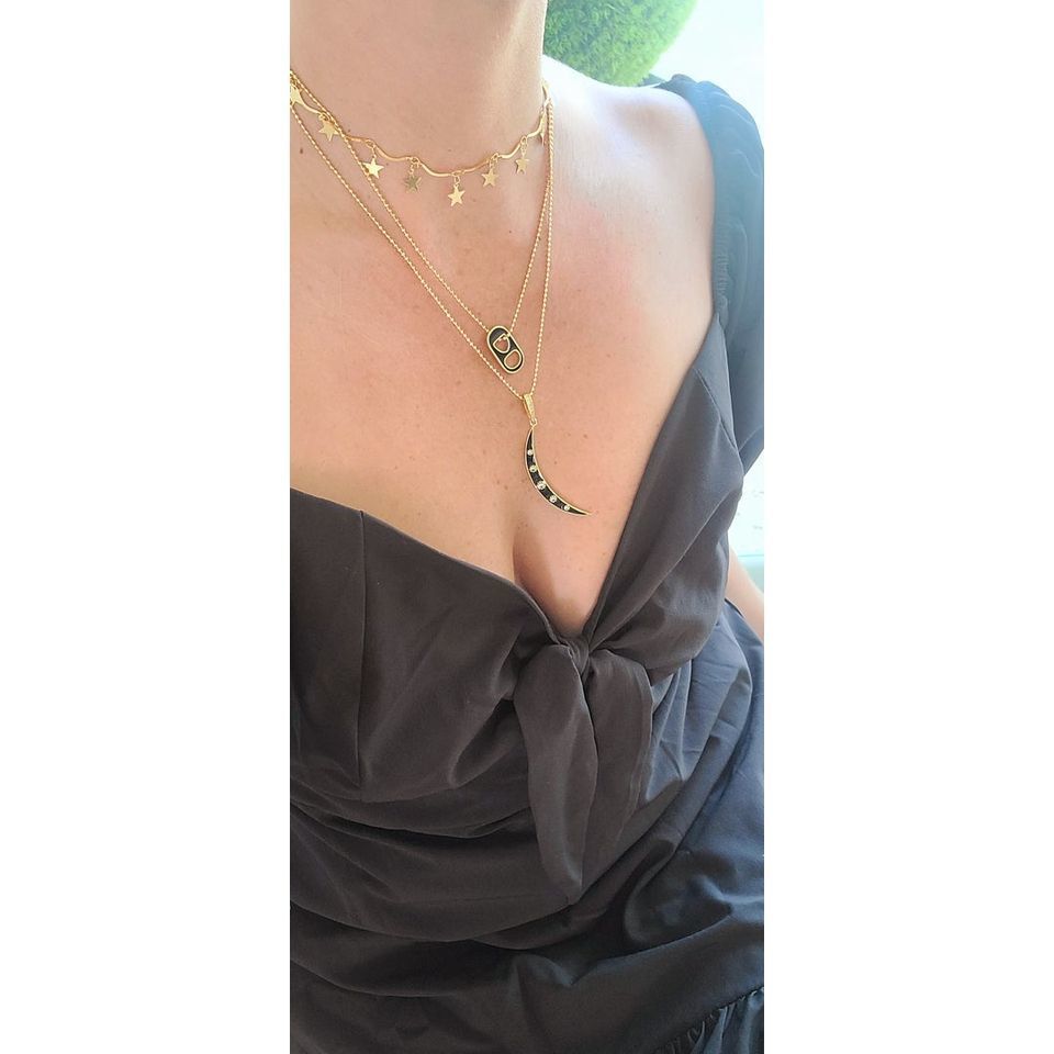 18K Black Moon Necklace