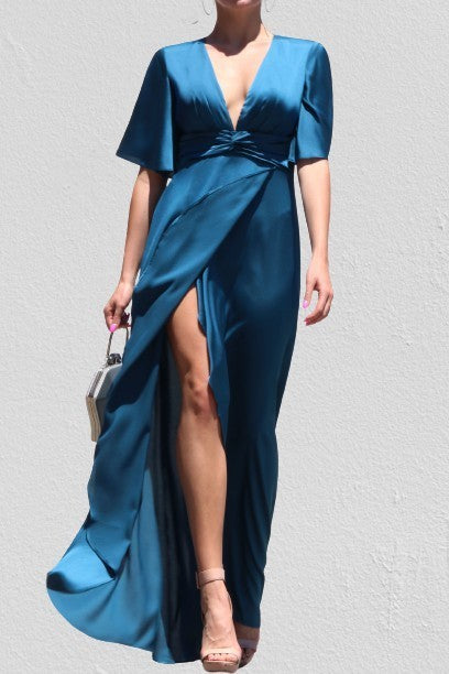 Satin Twist Maxi Dress