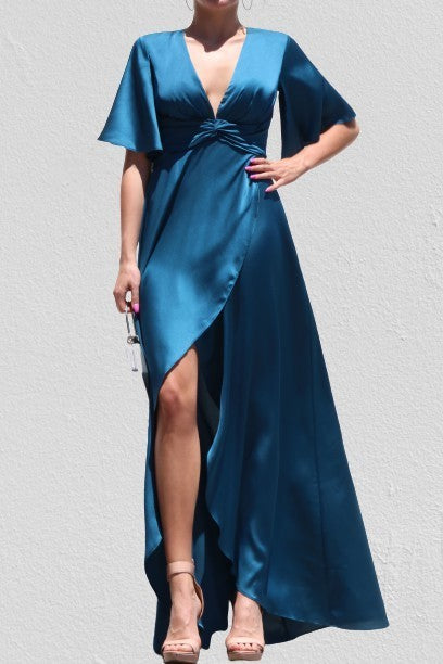 Satin Twist Maxi Dress