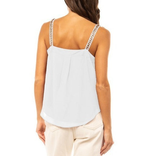 Chain Strap Overlap Tank Top