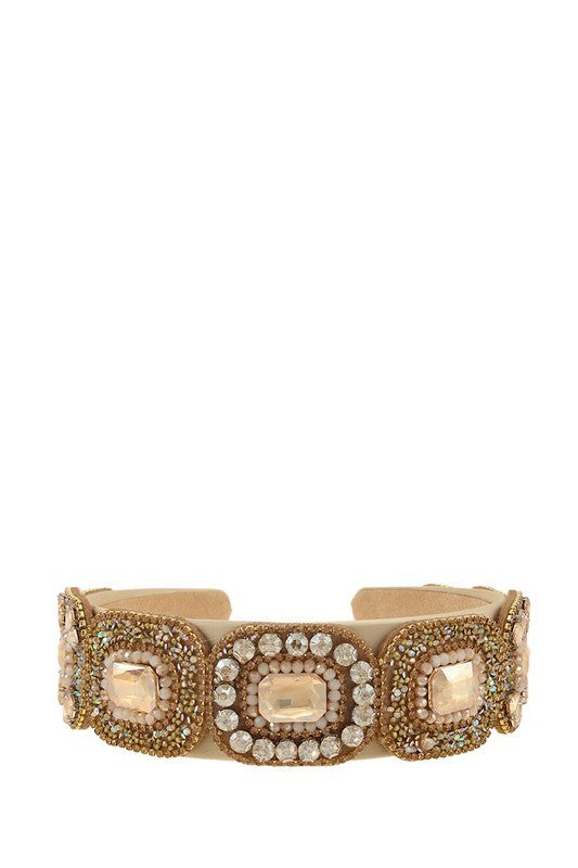 Square Crystal Beads Head Band