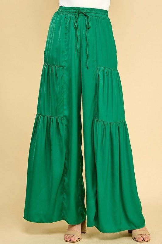 Tiered Wide Leg Flowy Pants