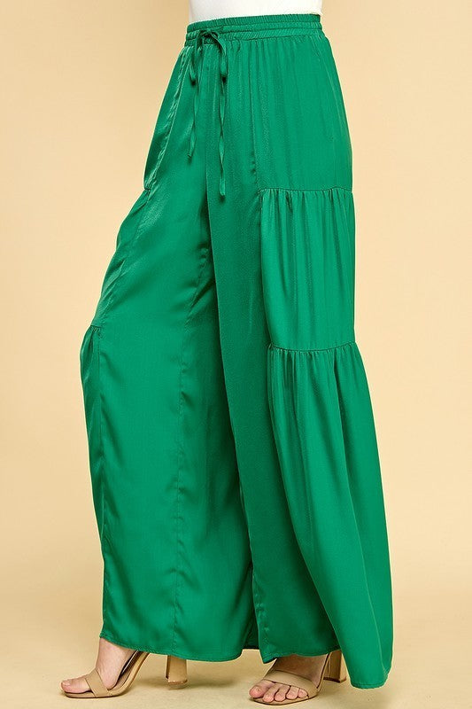 Tiered Wide Leg Flowy Pants