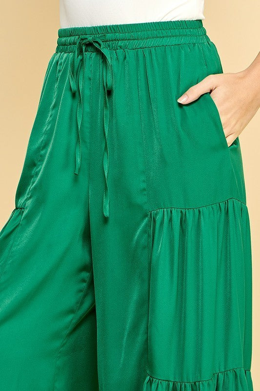 Tiered Wide Leg Flowy Pants