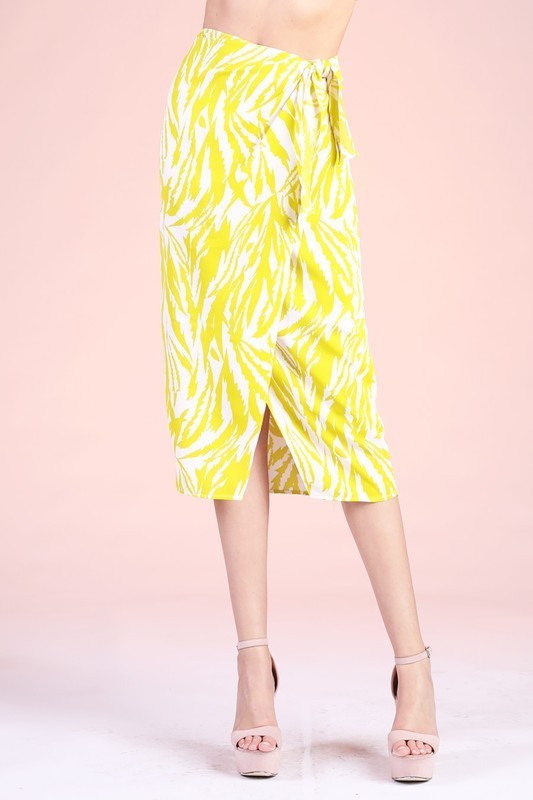 Thunder Bolt Wrap Midi Skirt