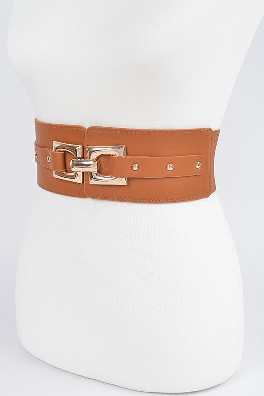 Two Square Buckle Elastic Belt