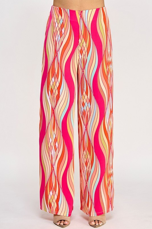 Printed Wide Leg Pants