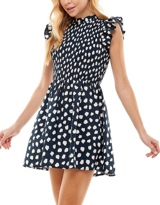 Flutter Sleeve Polka Dot Dress