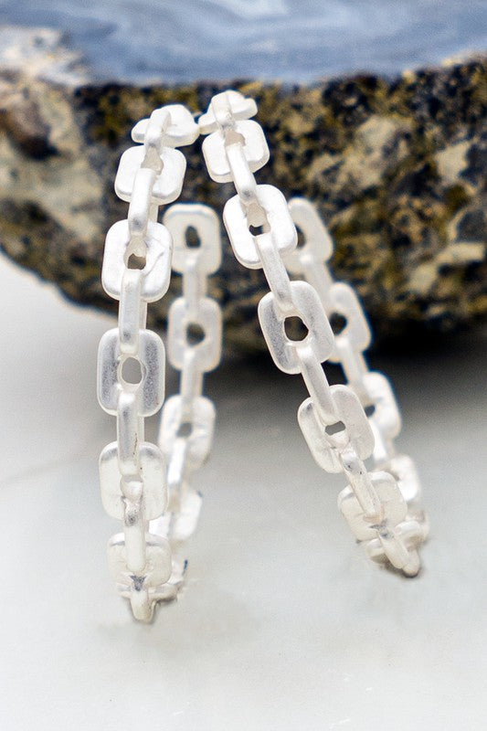 Chunky Chain Casting Hoop Earrings