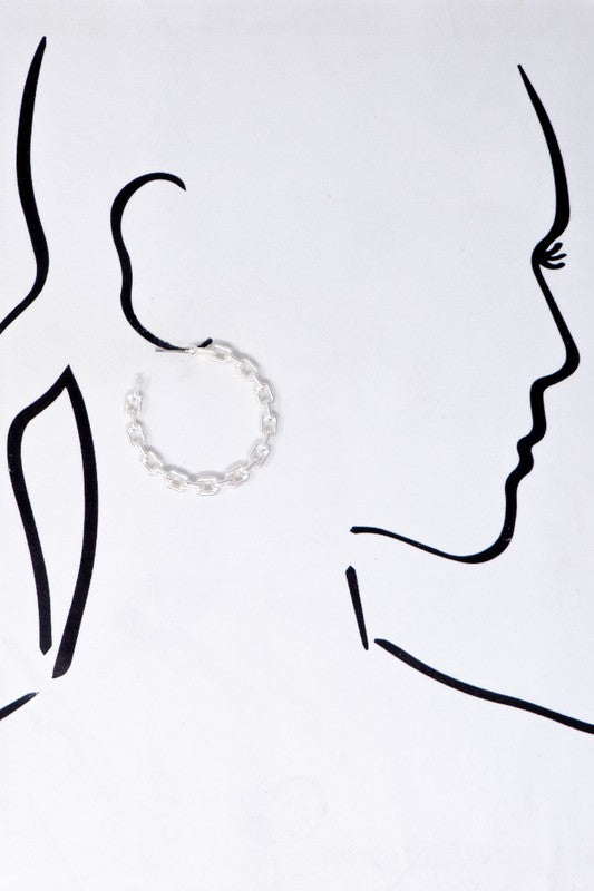 Chunky Chain Casting Hoop Earrings