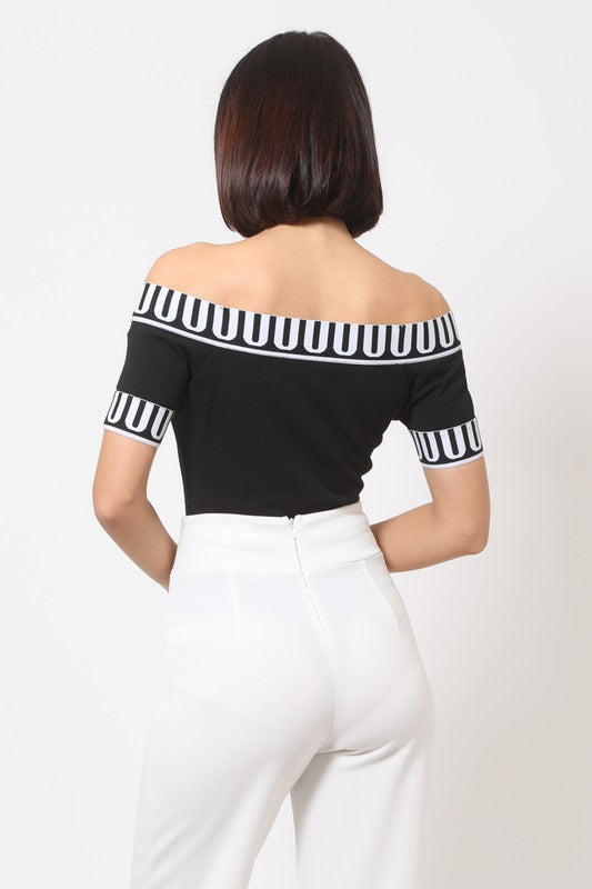 Off Shoulder BW Bodysuit