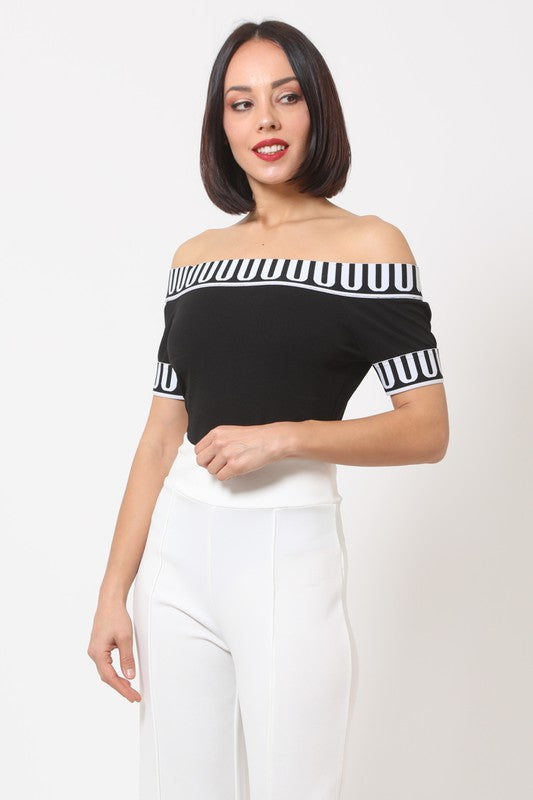 Off Shoulder BW Bodysuit