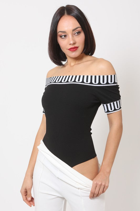 Off Shoulder BW Bodysuit