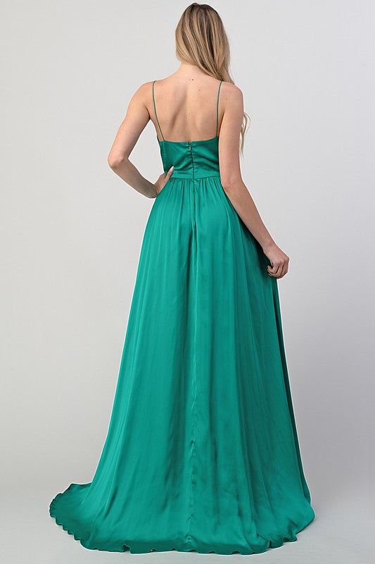 Ruffles Detail Formal Dress