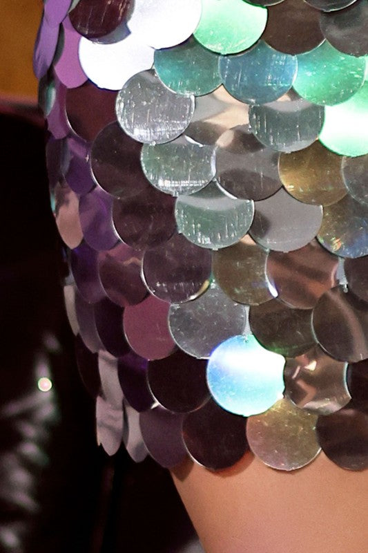 Mirror Sequin Mini Skirt