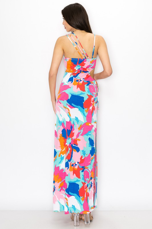 One Side Open Cut Out Maxi Dress