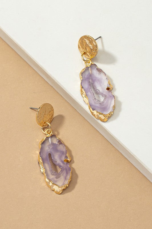 Faux Agate Drop Earrings (pick color)