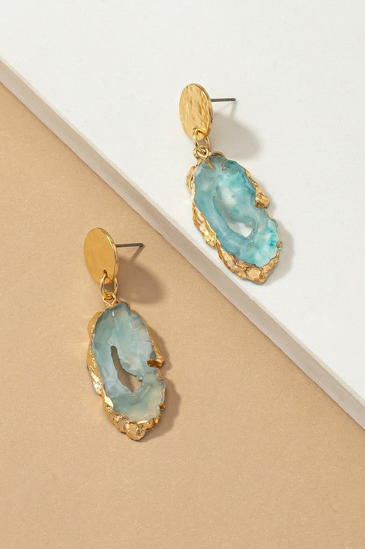Faux Agate Drop Earrings (pick color)