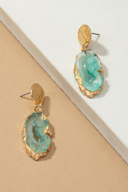 Faux Agate Drop Earrings (pick color)