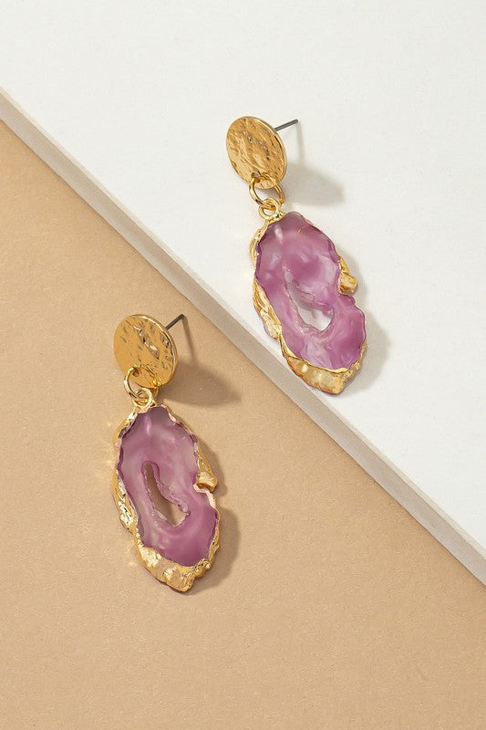 Faux Agate Drop Earrings (pick color)