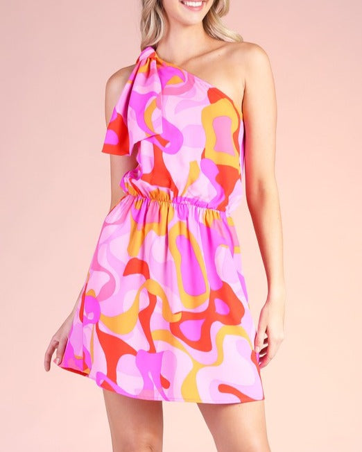 One Shoulder Bow Dress
