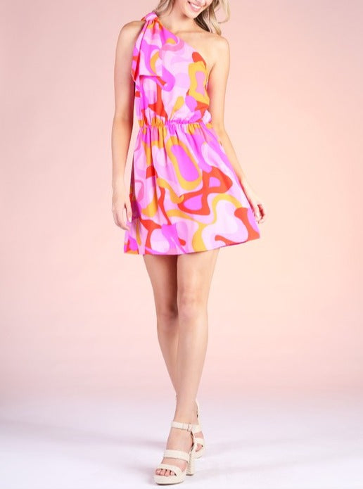 One Shoulder Bow Dress