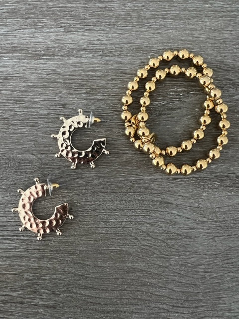 Textured Hoops with balls (Pick Color)