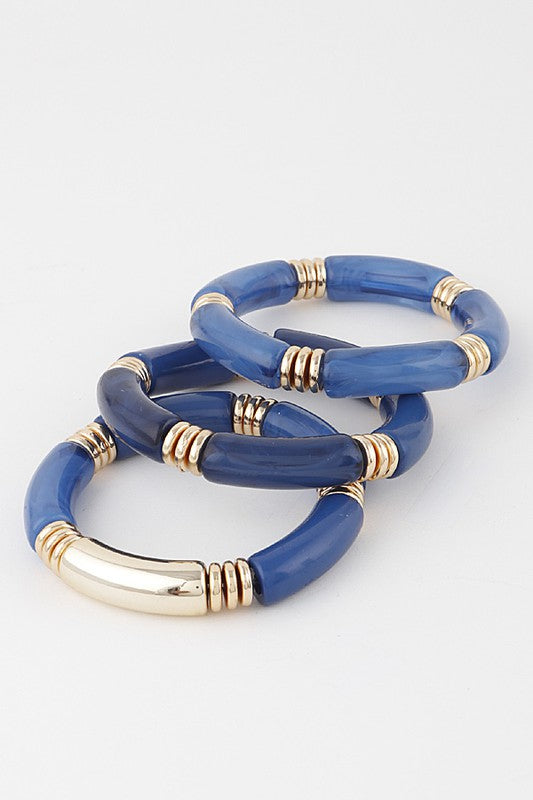 Three Toned Tube Bracelet (Pick Color)