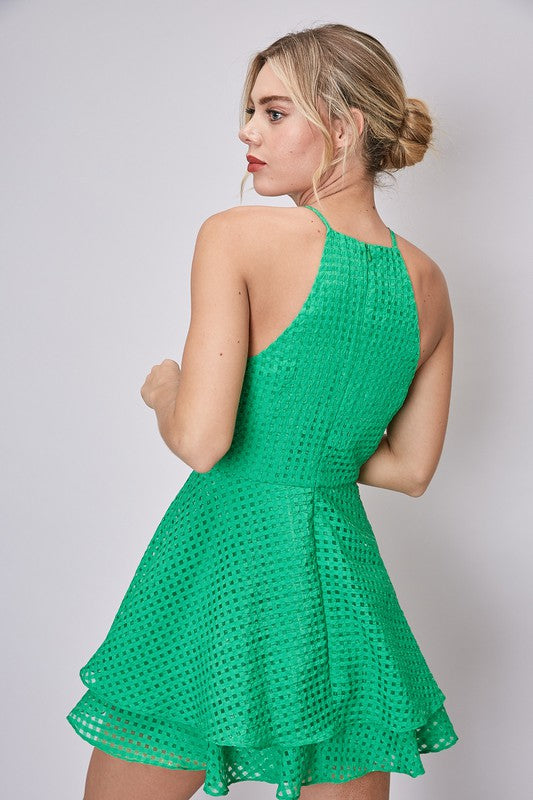 Halter Layer Short Dress