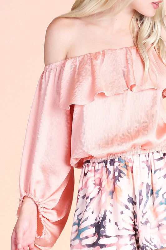 Satin Off Shoulder Blouse