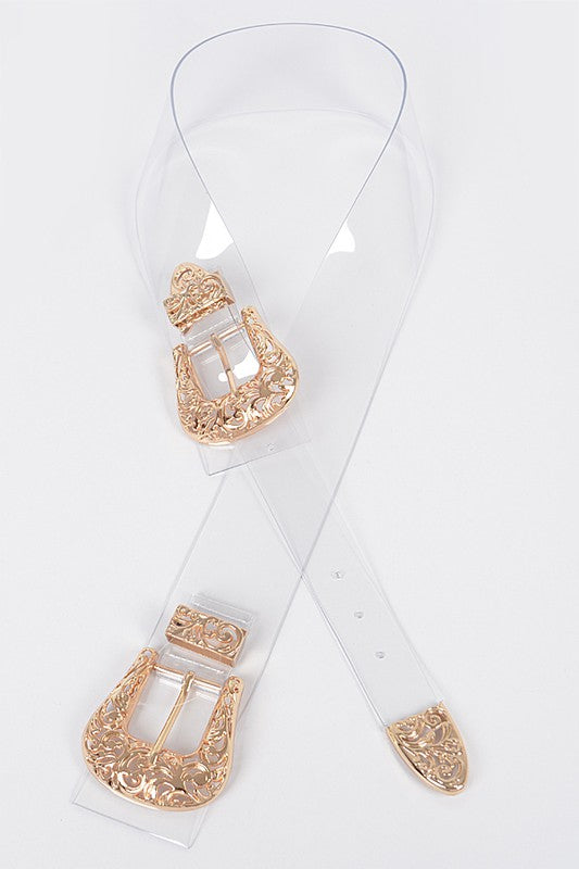 Two Buckles Clear Belt