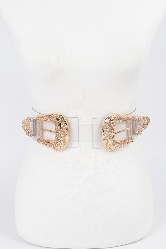 Two Buckles Clear Belt