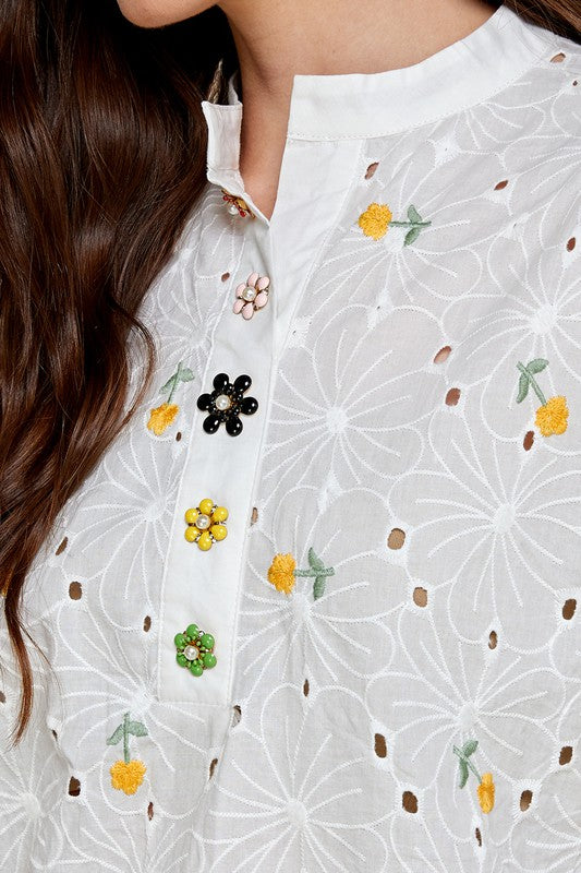 Floral Puff Sleeve Casual Top