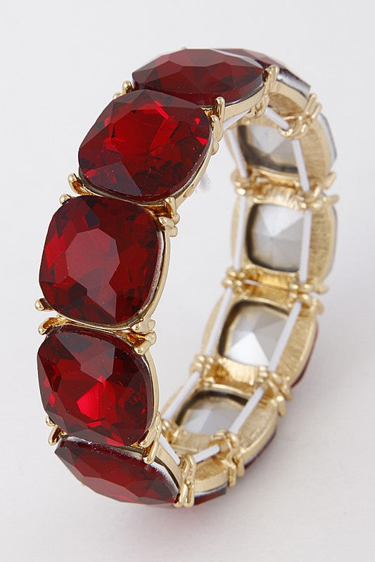 Red Stretchy Rhinestone Bracelet