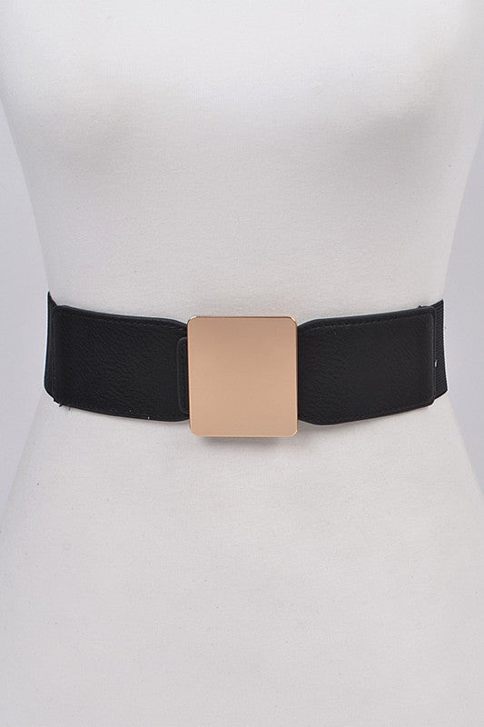 Big Rectangle Gold Buckle Belt